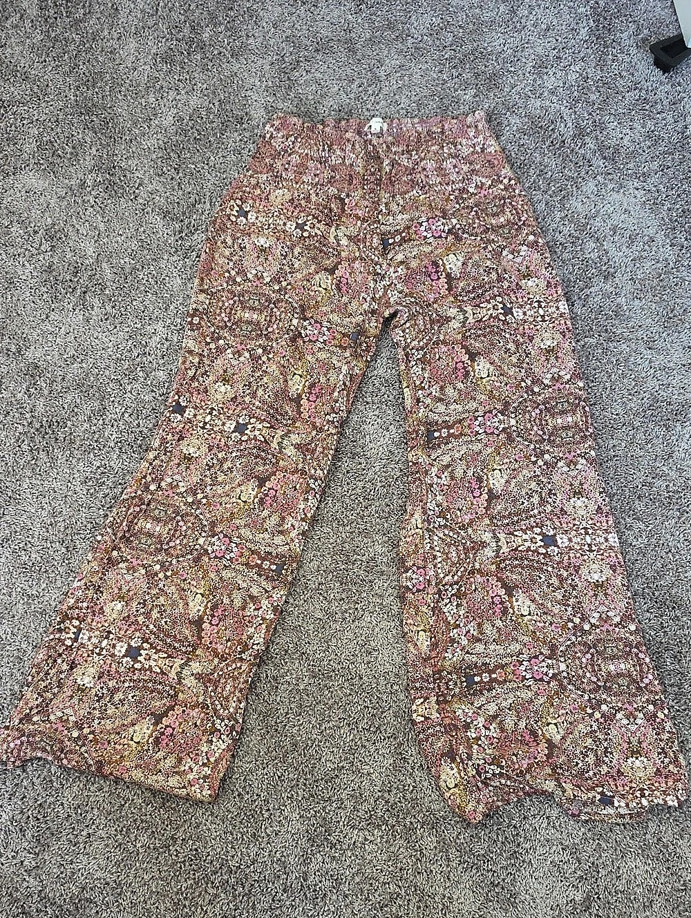 Coco + Jamenson Paisley Wide Leg Pants in Pink & Brown